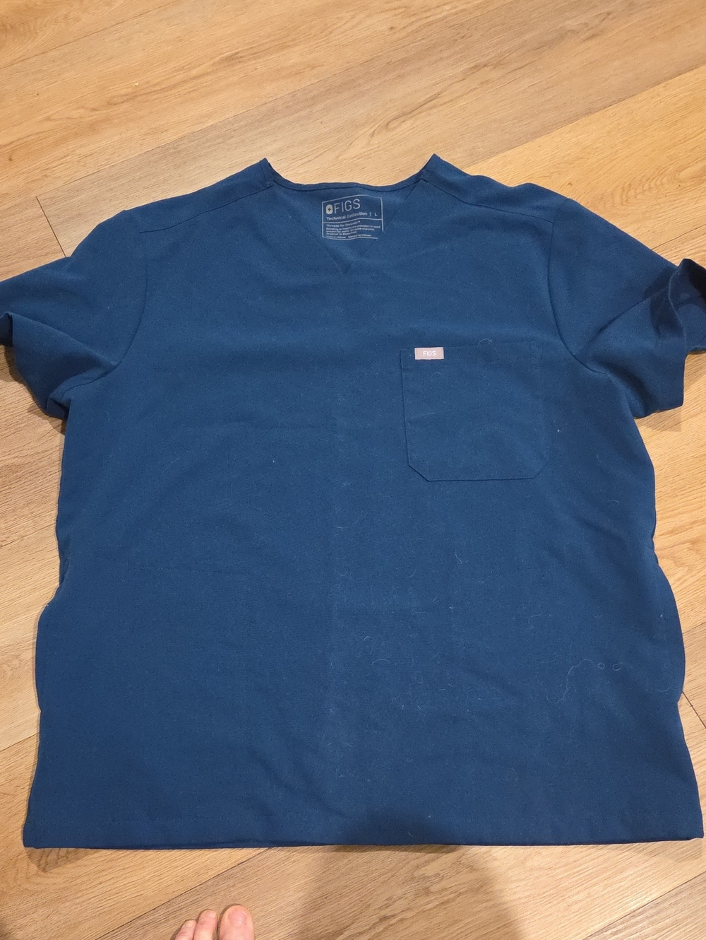 Figs Women's Short Sleeve Pocket Scrub Top- More of Teal Blue